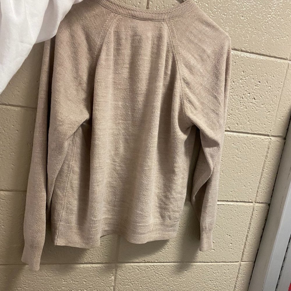 Tan colored button up cardigan